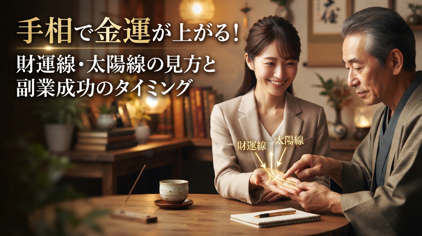 手相で金運が上がる！財運線・太陽線の見方と副業成功のタイミング