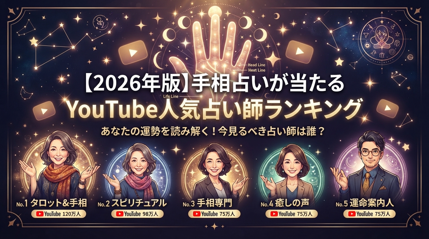 【2026年版】手相占いが当たるYouTube人気占い師ランキング