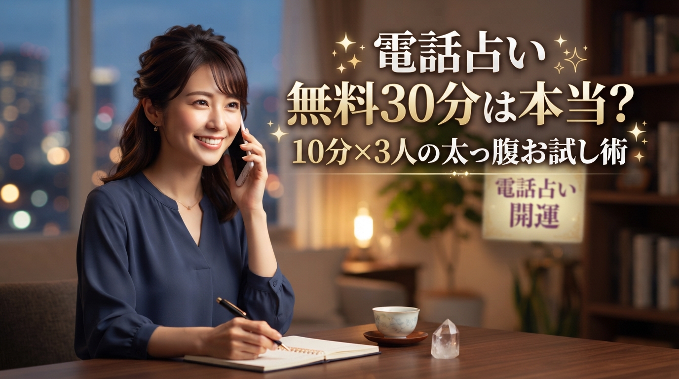 電話占い無料30分は本当?10分×3人の太っ腹お試し術